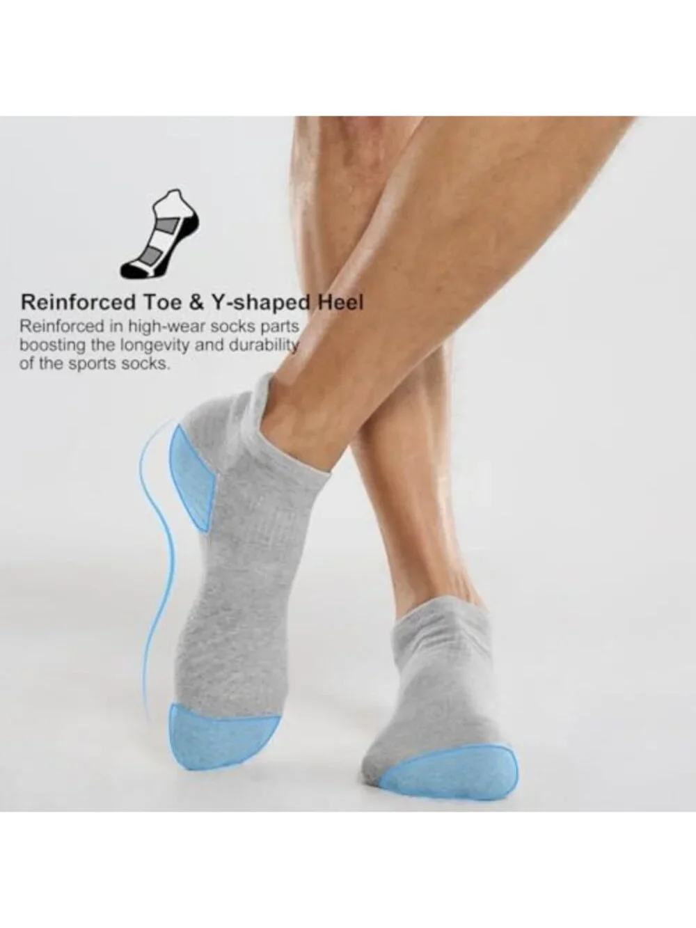 6 Pack Men's Athletic Low Cut Running Socks - Cushioned, Wicking, Anti-Blister